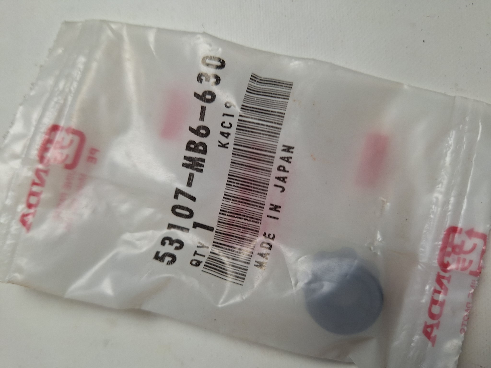 Picture of RUBBER,HNDL.WT.B   53107-MB6-630   VF 1000 F